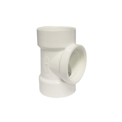 192116S Cleanout Pipe Tee, 3 in, Hub x FNPT, PVC, White, SCH 40 Schedule