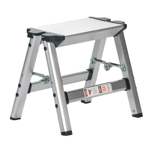 Home FT1 Series TNA-1 Step Stool, 12 to 13 in H, 1-Step, 225 lb, Aluminum