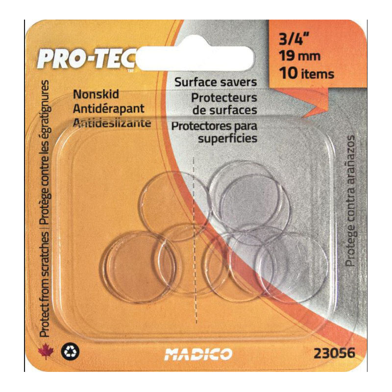 Pro-Tec 23056 Self-Adhesive Bumper Pad, Round, PVC, Clear - 2