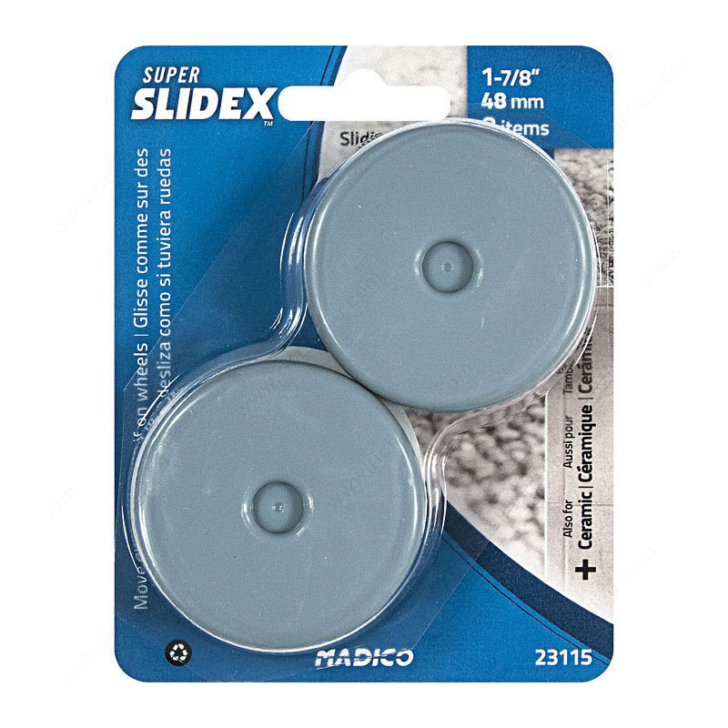 Super Slidex 23115 Ultra-Sliding Glide, HDPE/Rubber, Black/Gray, 48 mm Dia Dimensions - 2