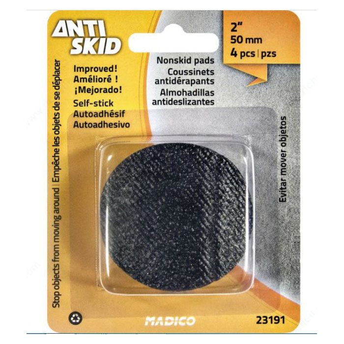 Pro-Tec 23191 Anti-Skid Medium-Duty Pad, Foam, Black, 50 mm Dia, 4 mm Thick, Round - 2