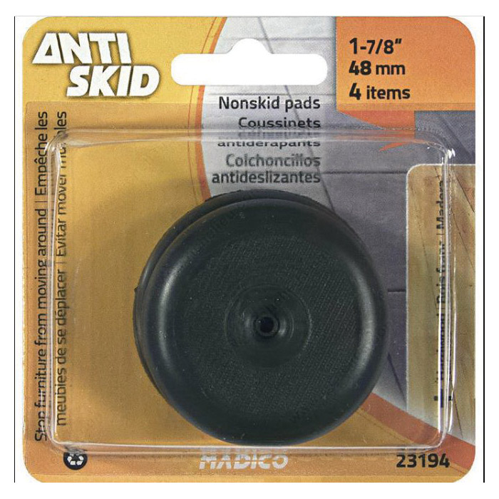 Madico 23194 Anti-Skid Heavy-Duty Pad, Thermoplastic, Black, 48 mm Dia, 7 mm Thick, Round - 2