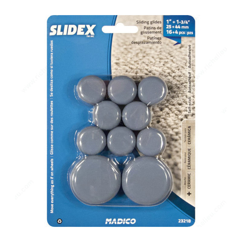 Super Slidex 23218 Sliding Glide, Polyethylene, Gray, 25 to 44 mm Dia Dimensions - 2