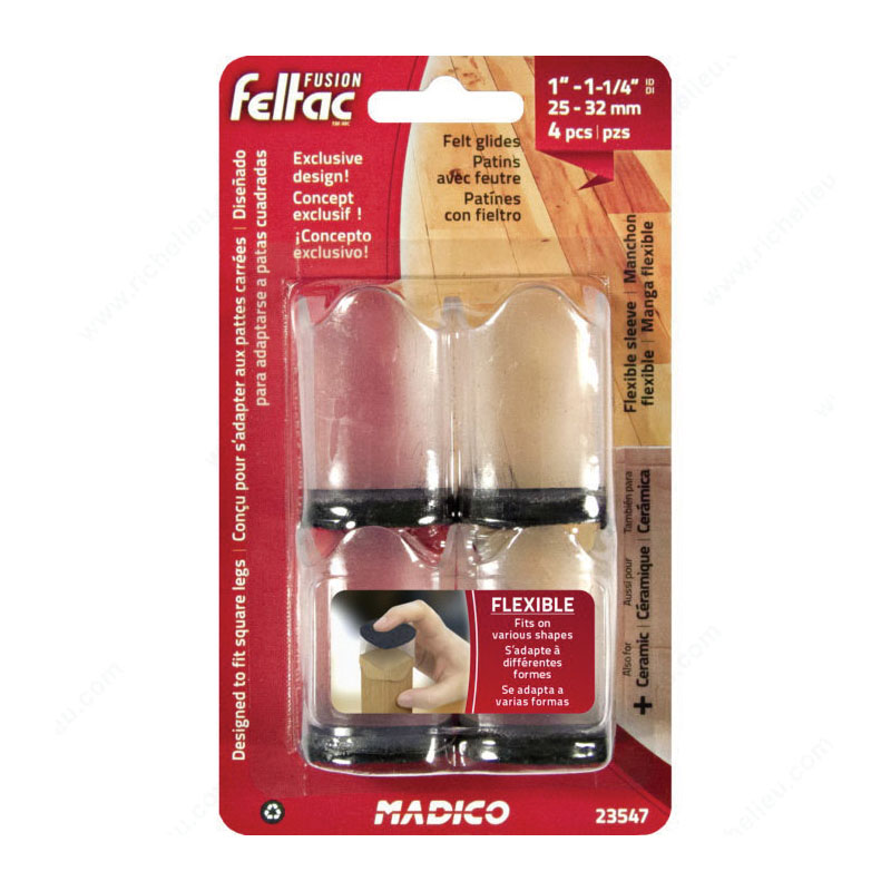 FUSION feltac 23547 Flexible Tip, Round, Square, Felt/Silicone, Black/Clear, 25 to 32 mm L - 2