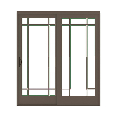 Andersen Frenchwood 400 Series 12080 Gliding Patio Door, 56-3/4 in W x 91-3/8 in H, 3-Panel, Vinyl/Wood - 1