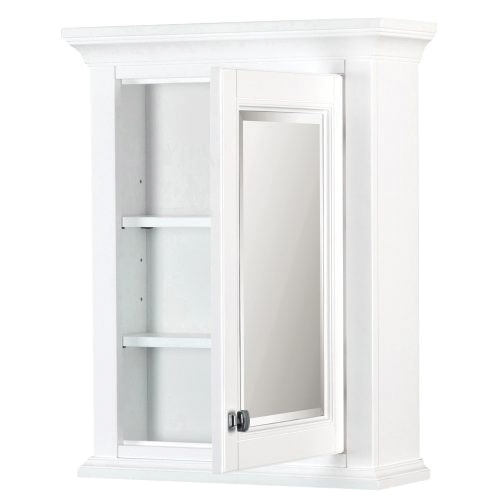 Foremost Brantley Series BAWC2228 Medicine Cabinet, 22 in OAW, 8 in OAD, 28 in OAH, White, 2-Shelf, 1-Door - 5
