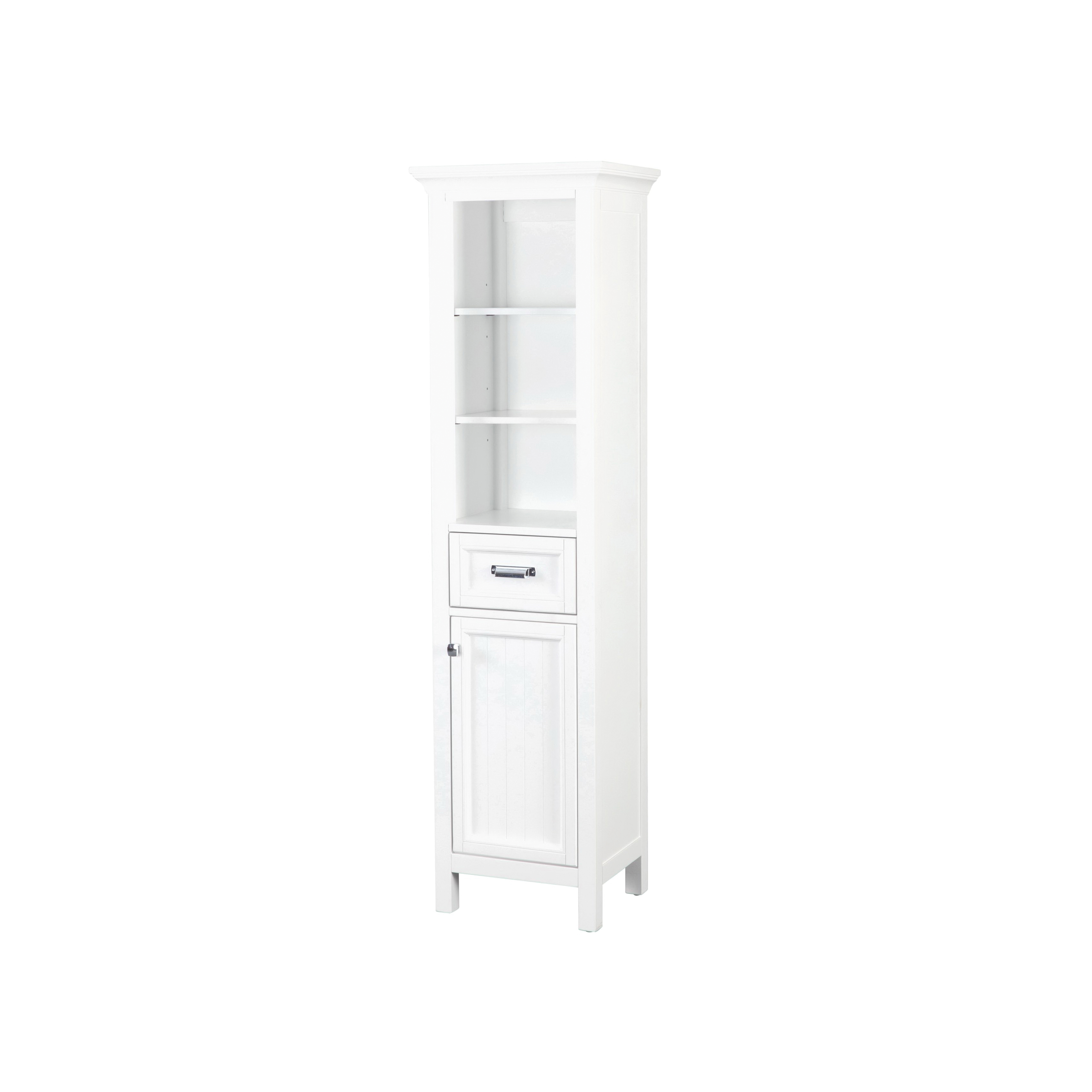 Foremost Brantley BAWL2172 Linen Cabinet, 3-Shelf, 1-Drawer, Wood, White, 19 in OAW, 15 in OAD, 70 in OAH - 2