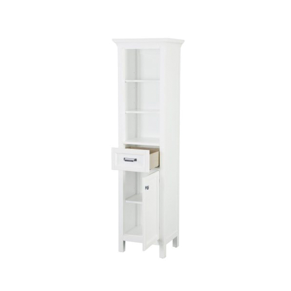 Foremost Brantley BAWL2172 Linen Cabinet, 3-Shelf, 1-Drawer, Wood, White, 19 in OAW, 15 in OAD, 70 in OAH - 3
