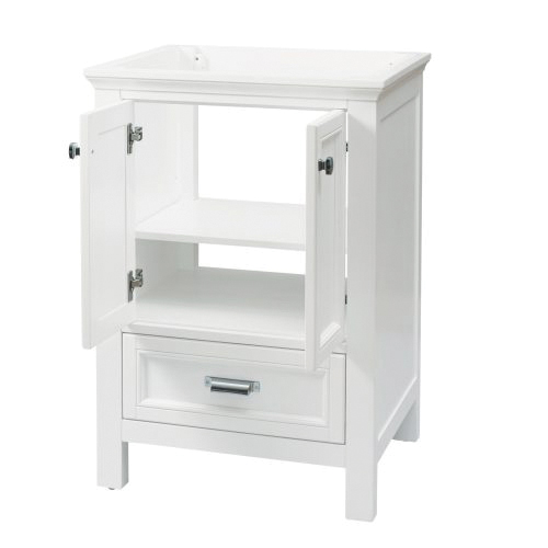 Foremost Brantley Series BAWV2422D Bathroom Vanity, 24 in W Cabinet, 21-1/2 in D Cabinet, 34 in H Cabinet, Wood, White - 3