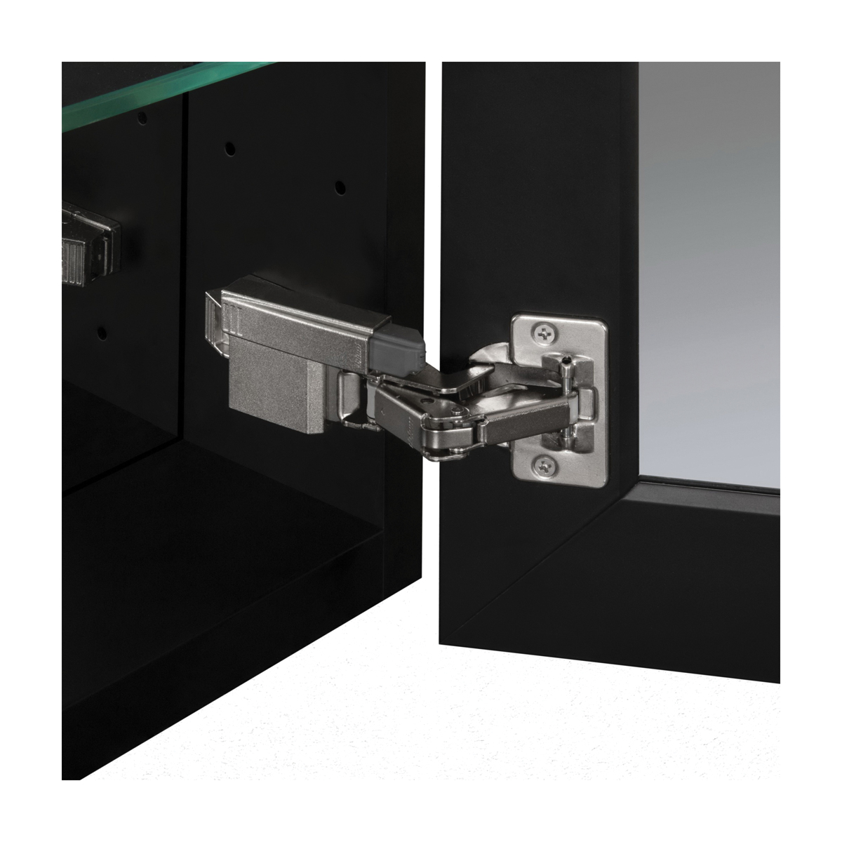 Foremost MMC1536-BL Mirrored Medicine Cabinet, 15 in OAW, 4-5/8 in OAD, 36 in OAH, Aluminum/Mirrored Glass, Black - 5