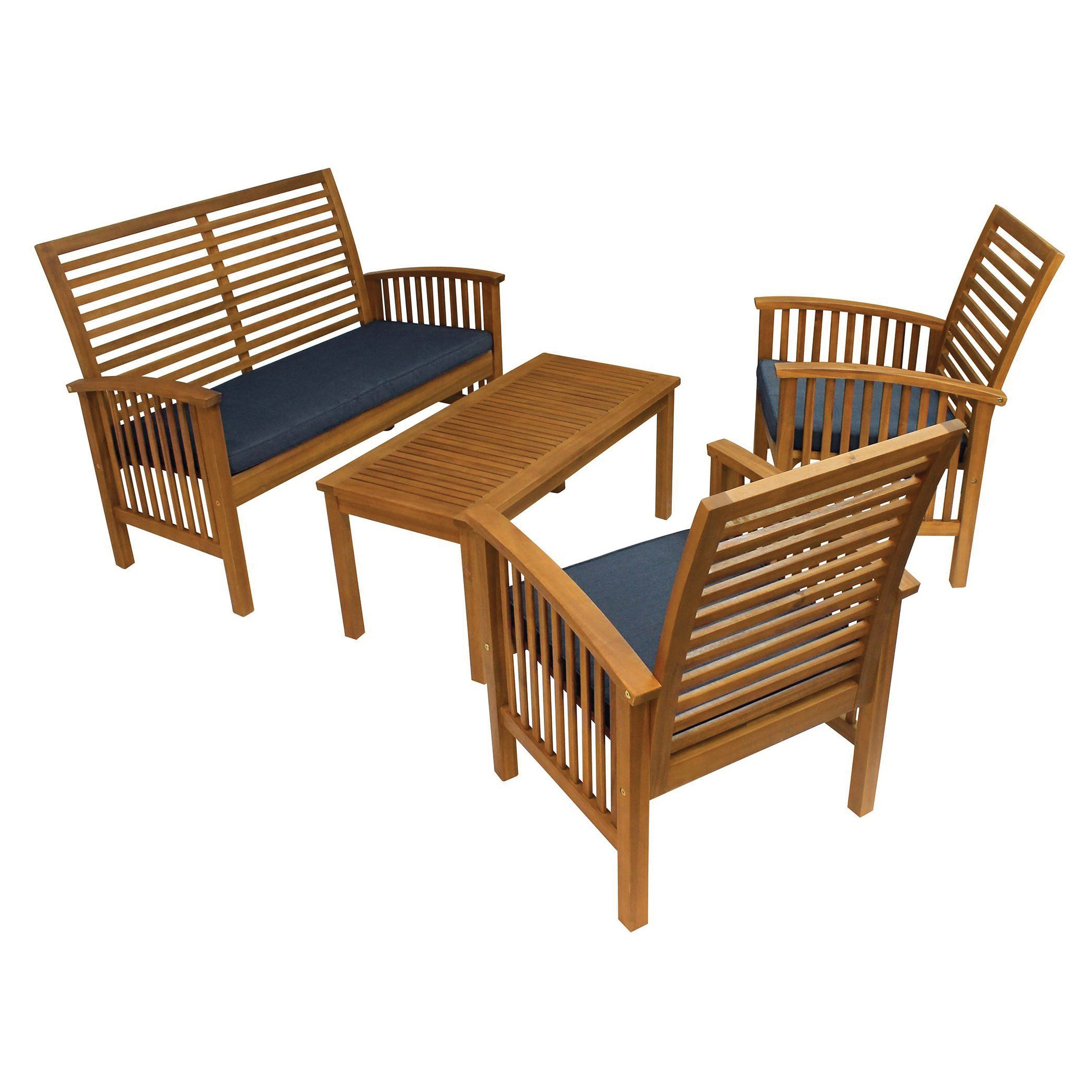 Sequoia TX 36430 Conversation Set, Acacia Hardwood, Natural, 4-Piece