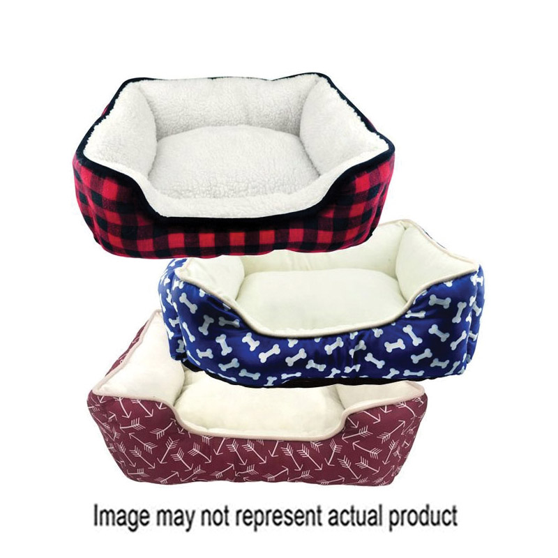 Slumber Pet ZA2227 19 17 Cuddler Bed, 20 in L, 16 in W, Buffalo Pattern, Polyester Fill, Sherpa Cover