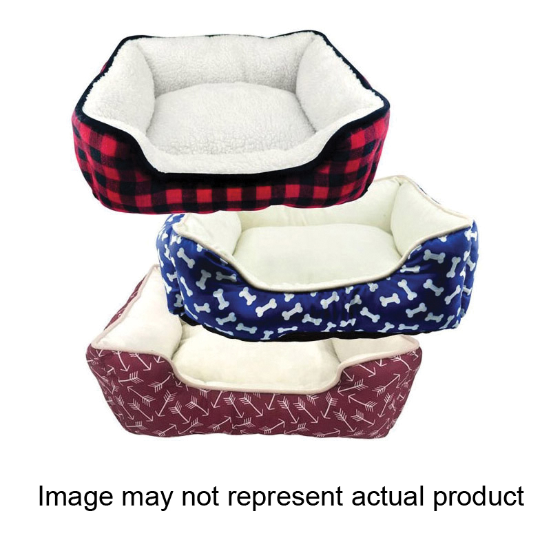 Slumber Pet ZA2227 19 83 Cuddler Bed, 20 in L, 16 in W, Arrow Pattern, Polyester Fill, Sherpa Cover, Red