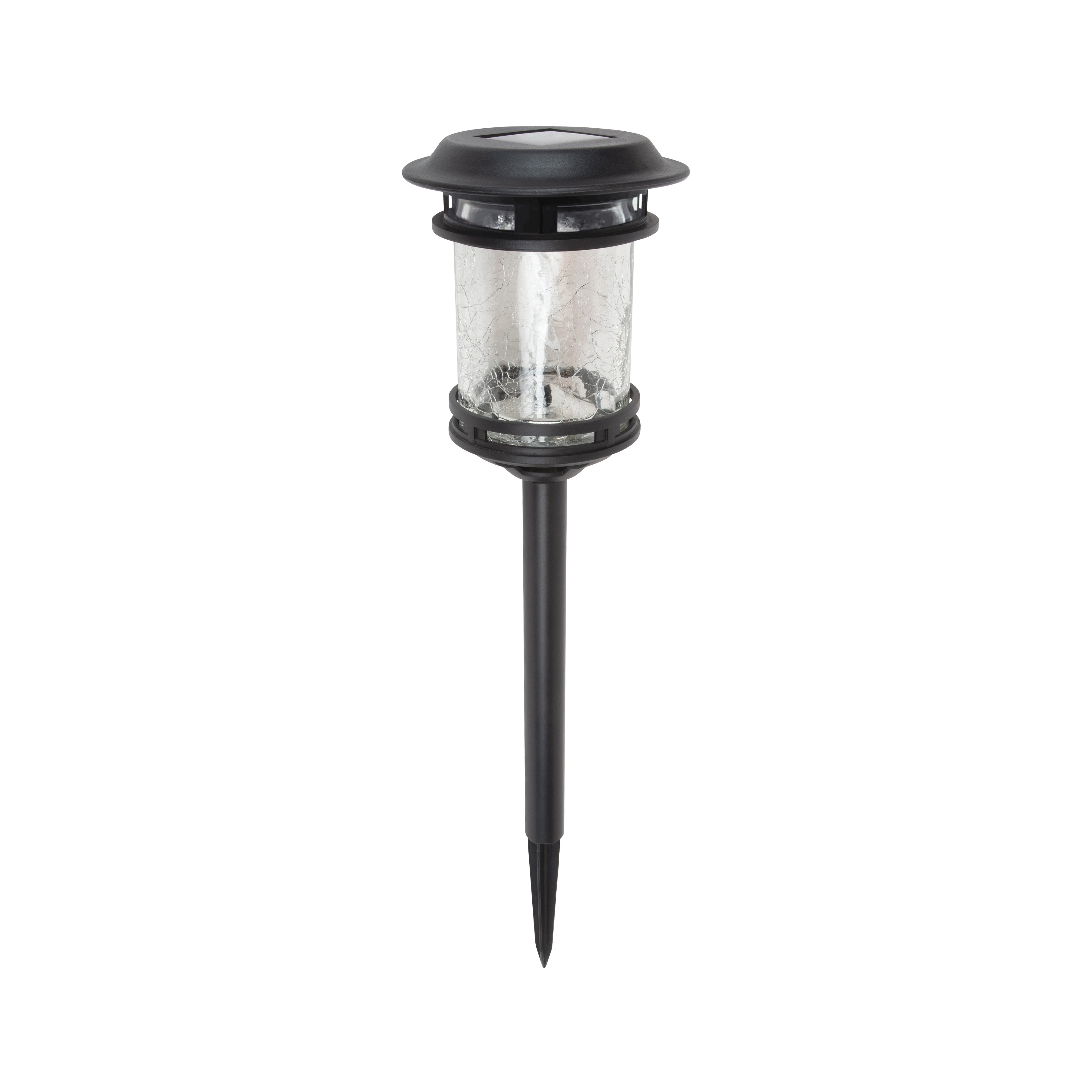 26073 Solar Stake Light, Nickel-Metal Hydride Battery, AA Battery, 1-Lamp, Plastic/Glass Fixture, Black
