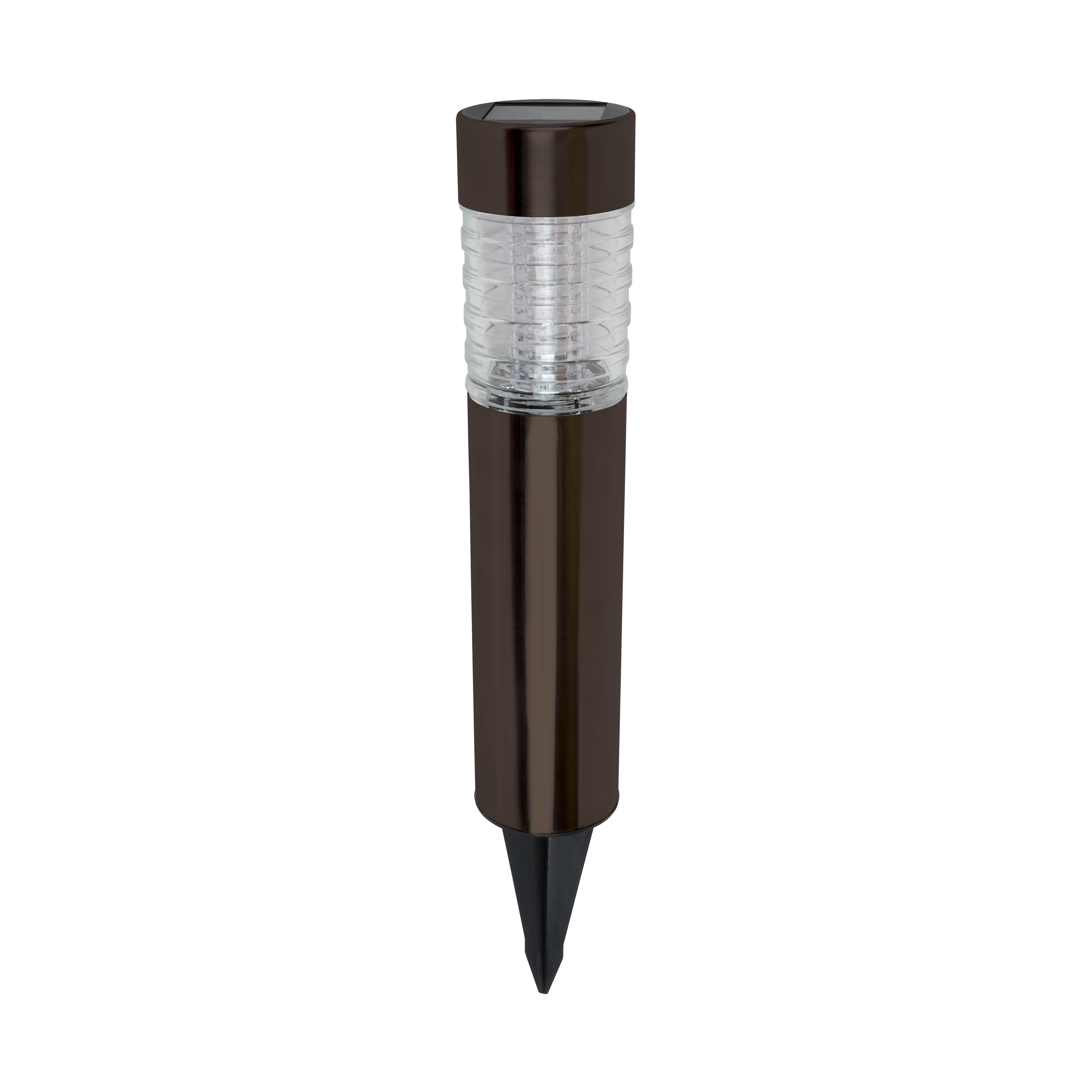 26090 Solar Bollard Light, Nickel-Metal Hydride Battery, AA Battery, 2 -Lamp, Glass/Metal Fixture, Bronze