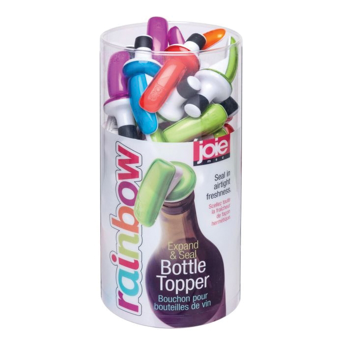 HIC Joie Series 12735PRO Rainbow Expand and Seal Bottle Topper, Plastic/Rubber, Gray, Gray