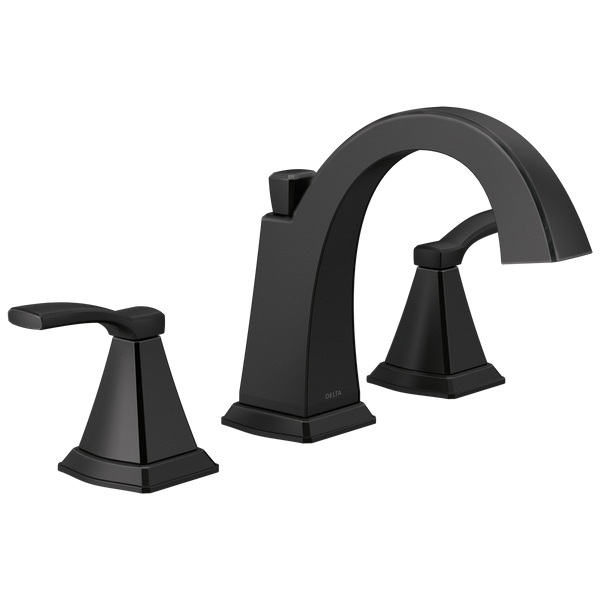 Flynn Series 35768LF-BL Widespread Bathroom Faucet, 1.2 gpm, 2-Handle, 3-Faucet Hole, Matte Black