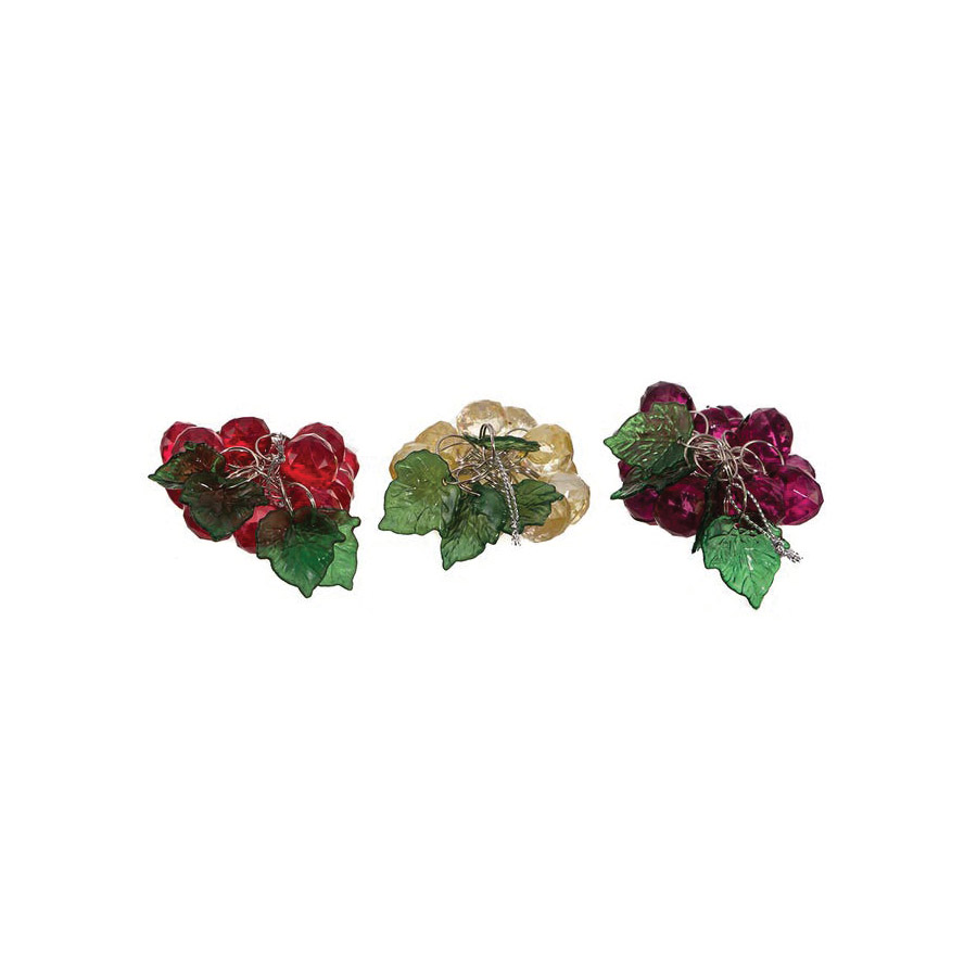 Kurt S Adler H9885 Christmas Ornament Assortment, Beaded Grape, Metal/Plastic, Green/Red - 3