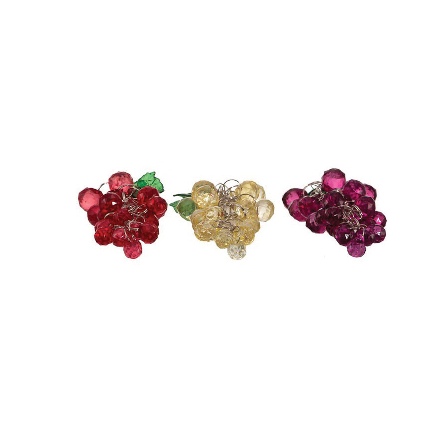 Kurt S Adler H9885 Christmas Ornament Assortment, Beaded Grape, Metal/Plastic, Green/Red - 4