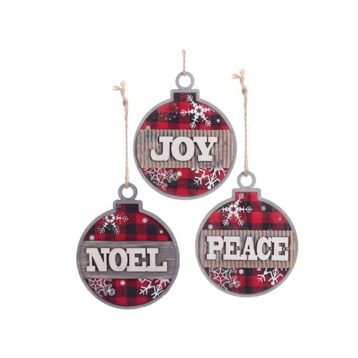 Kurt S Adler T2476 Christmas Ornament Assortment, Plaid B...