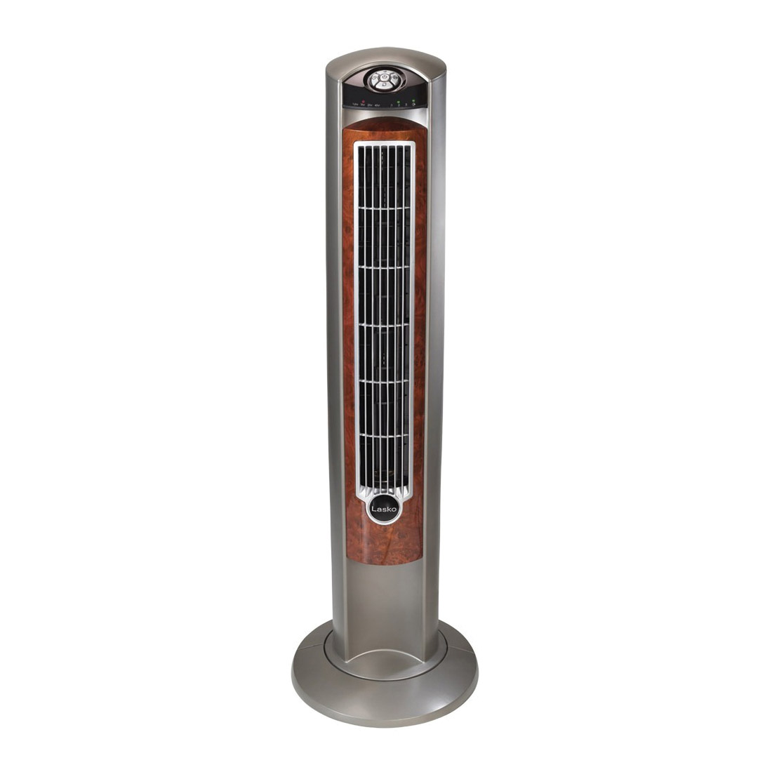 Wind Curve T42954 Tower Fan with Remote Control, 120 V, Plastic Housing Material, Gray/Woodgrain