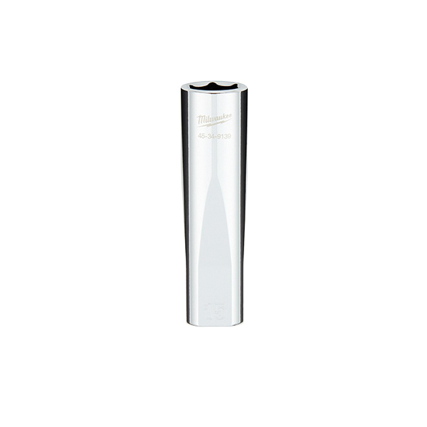 45-34-9139 Socket, 15 mm Socket, Deep Socket, 0.85 in OAL, 1/2 in Drive, 6-Point, Chrome Vanadium Steel