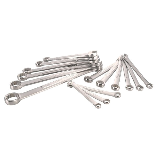 CMMT12066 Wrench Set, 15-Piece, Steel, Chrome, Specifications: 12-Point