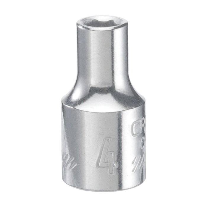 CMMT43505 Socket, 4 mm Socket, Shallow Socket, 22 in OAL, 1/4 in Drive, 6-Point, Chrome