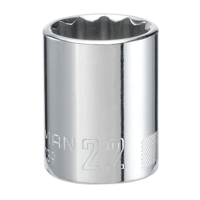 CMMT44239 Socket, 22 mm Socket, 1/2 in Drive, 12-Point, Chrome