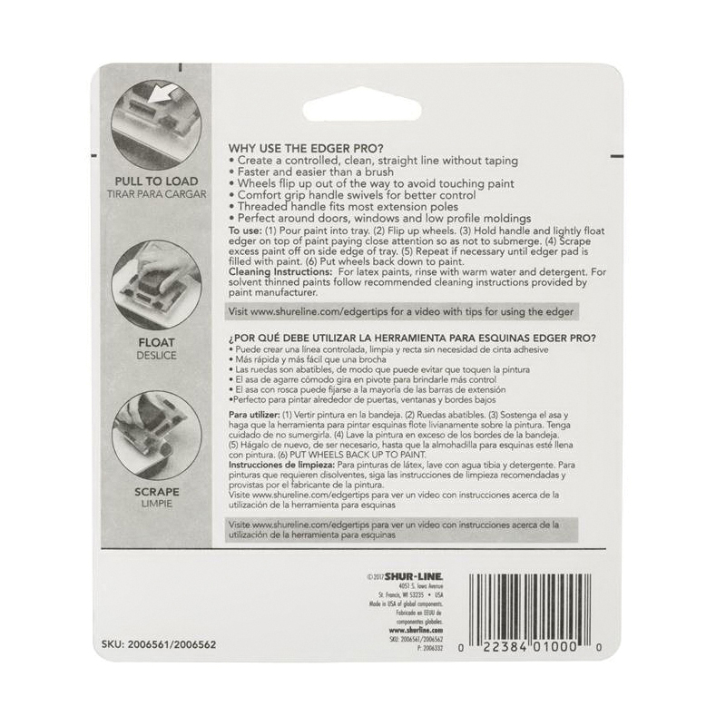 Shur-Line 2006562 Paint Edger, Plastic Pad, Black/Red