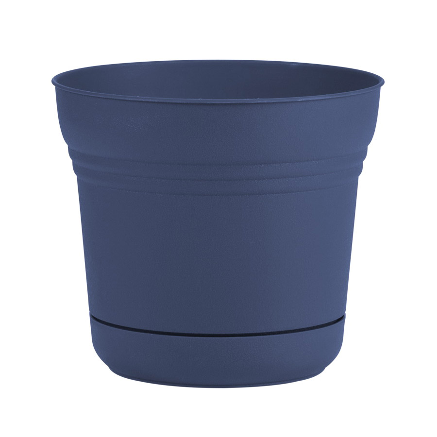 SP0733 Planter, 7.3 in Dia, 6-1/2 in H, Saturn Design, Deep Sea, Matte