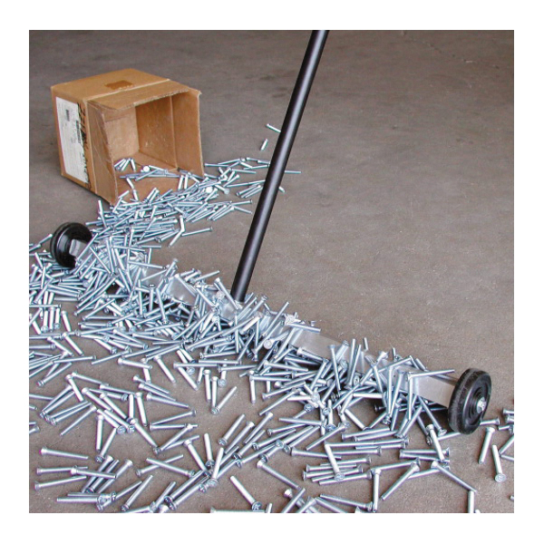 Magnetic Floor Sweeper, Magnet Source, 30 in W, 43 in Handle, 55 lb Magnet Strength - 5