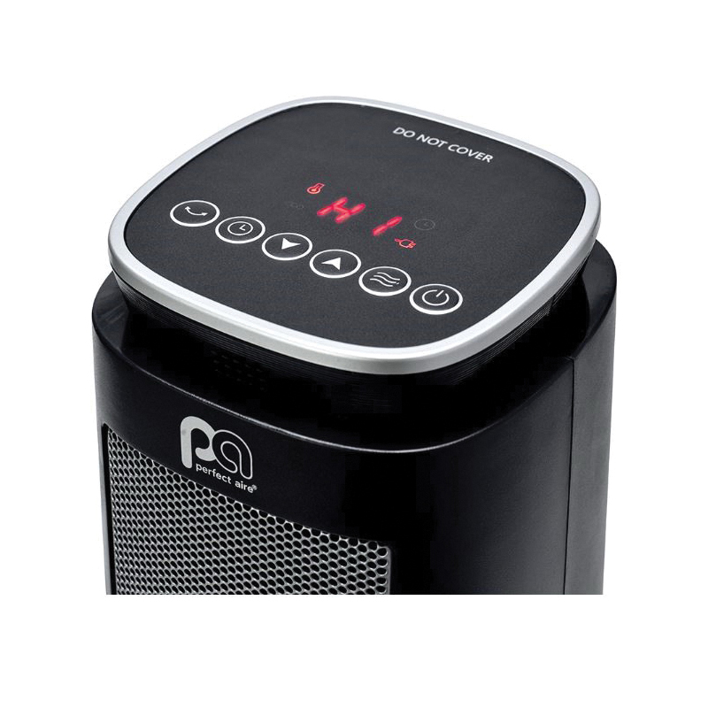 Oscillating Tower Heater, Perfect Aire, 120 V, 900, 1500 W, 128 sq-ft Heating Area, 2-Heat Settings, Black - 4