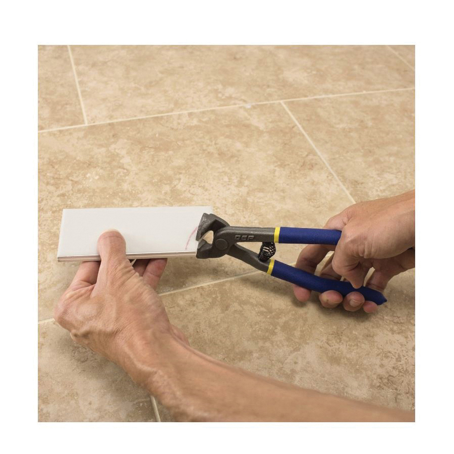 10003 Tile Nipper, 1/8 to 1/4 in Cutting Capacity, 5/8 in W Jaw, Contoured, Coated Grip Handle