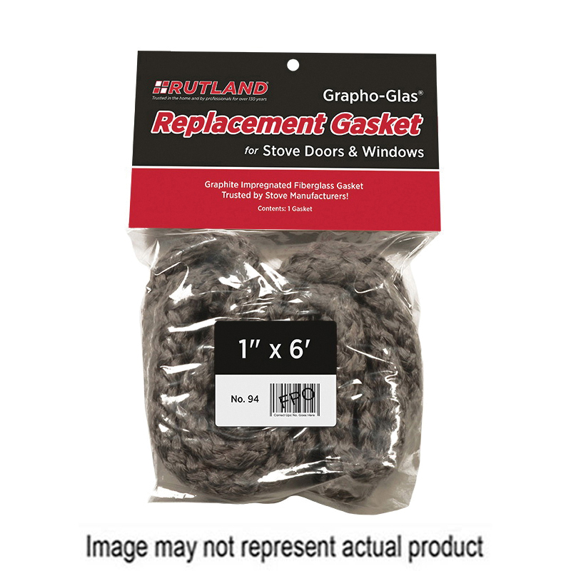 Grapho-Glas 91 Replacement Stove Gasket, 84 in L, 3/8 in W, Fiberglass