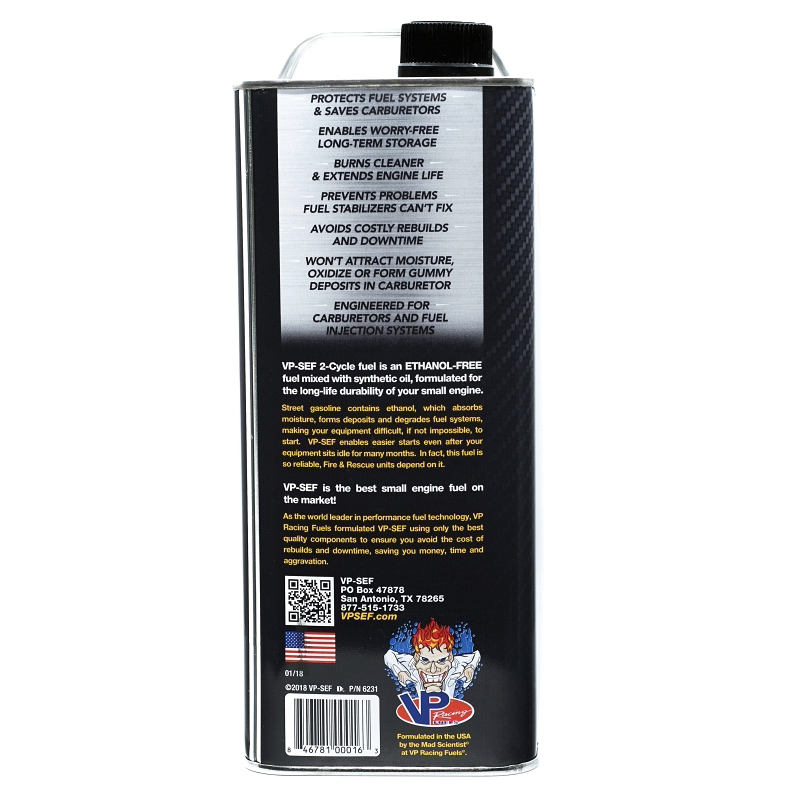VP Racing 6231 50:1 Pre-Mixed Small Engine Fuel, Hydrocarbon, Blue, 128 oz
