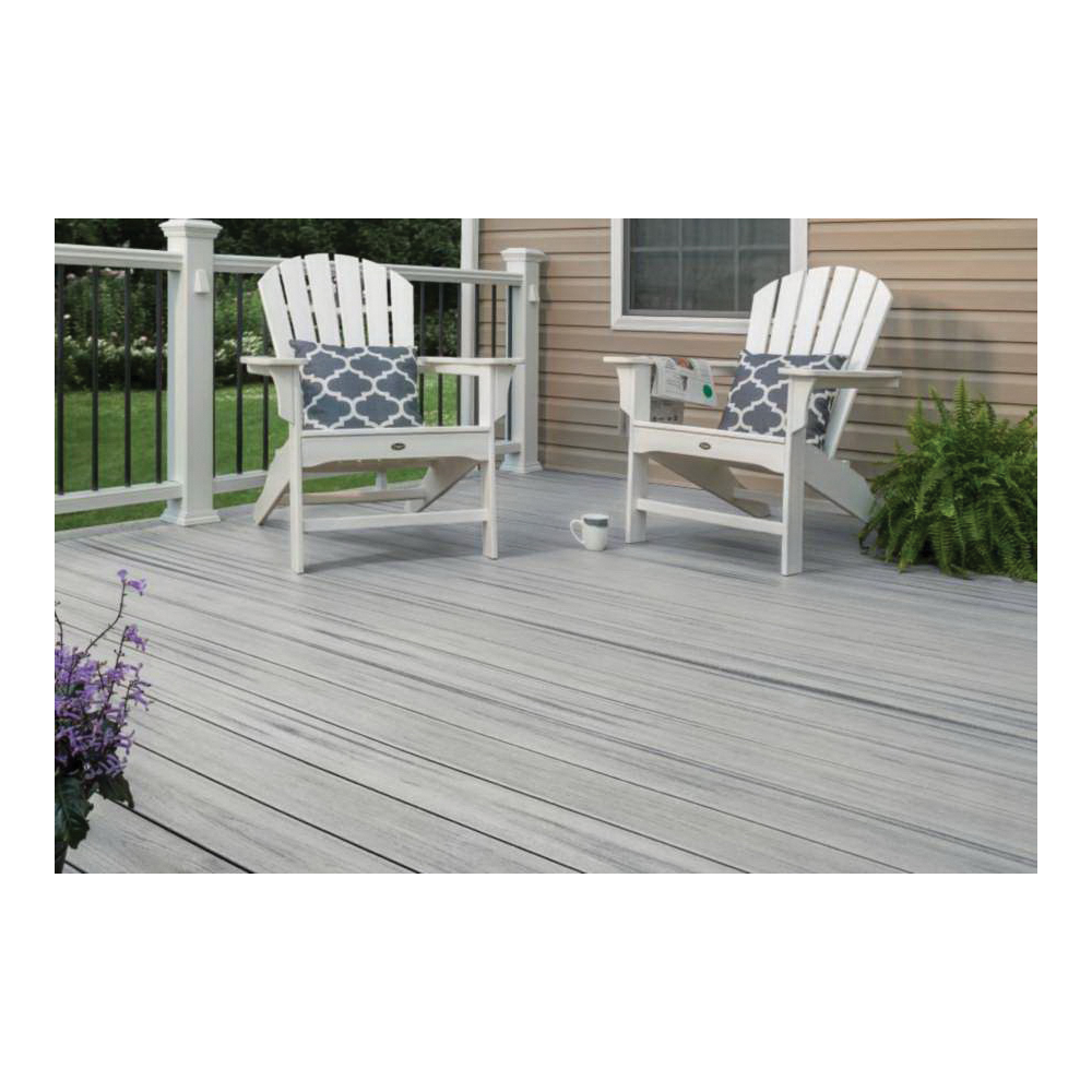 Trex Enhance Naturals FW010620E2G56 Grooved Decking Board, 20 ft L, 6 in W, 1 in T, Composite, Foggy Wharf - 2