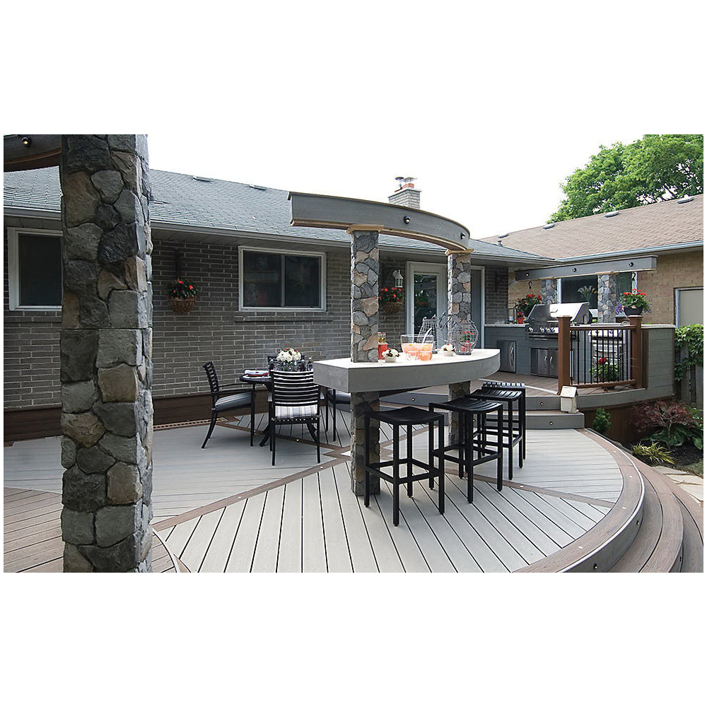 Trex Transcend GP010616T2G48 Grooved Decking Board, 16 ft L, 6 in W, 1 in T, Composite, Gravel Path - 2