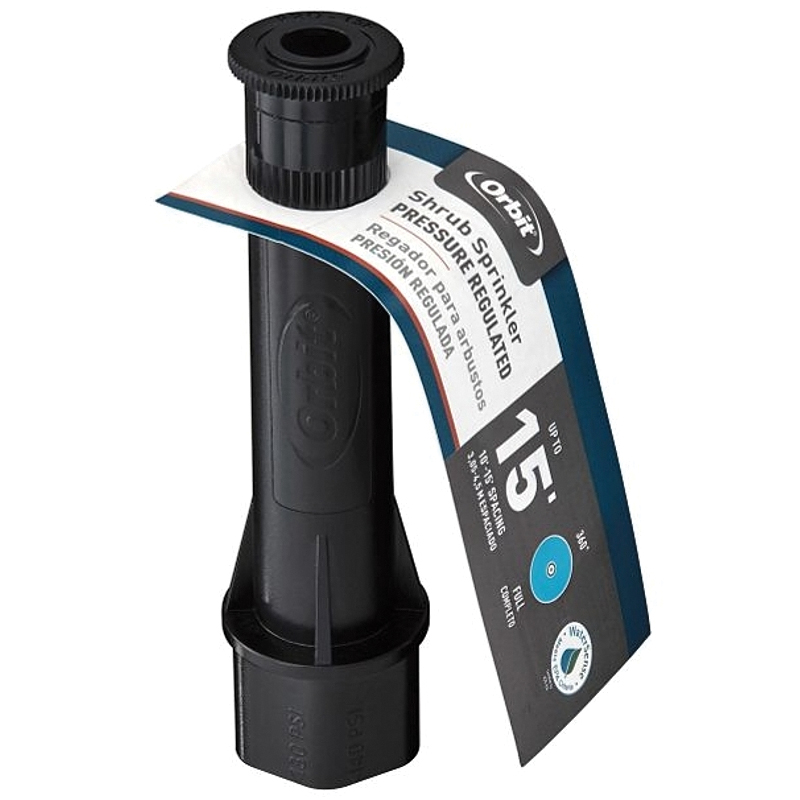 54271 Shrub Head Sprinkler, Full-Circle, 4 gpm, 1/2 in Connection, Female, 1 to 10 ft, Plastic