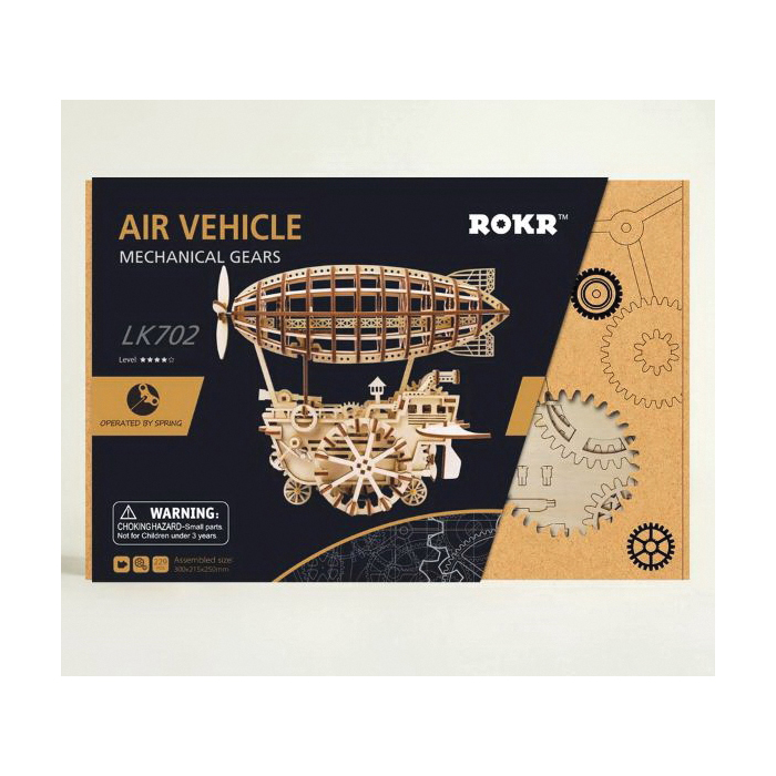 Hands Craft LK702 DIY 3D Laser-Cut Puzzle Kit, Specifications: Air Vehicle Design, 14 Years and Up, Wood - 4