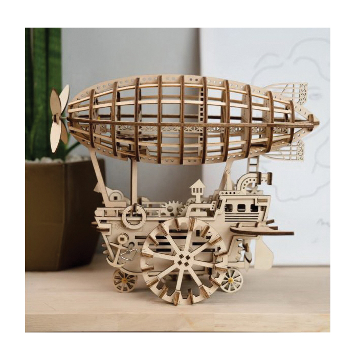 Hands Craft LK702 DIY 3D Laser-Cut Puzzle Kit, Specifications: Air Vehicle Design, 14 Years and Up, Wood - 5
