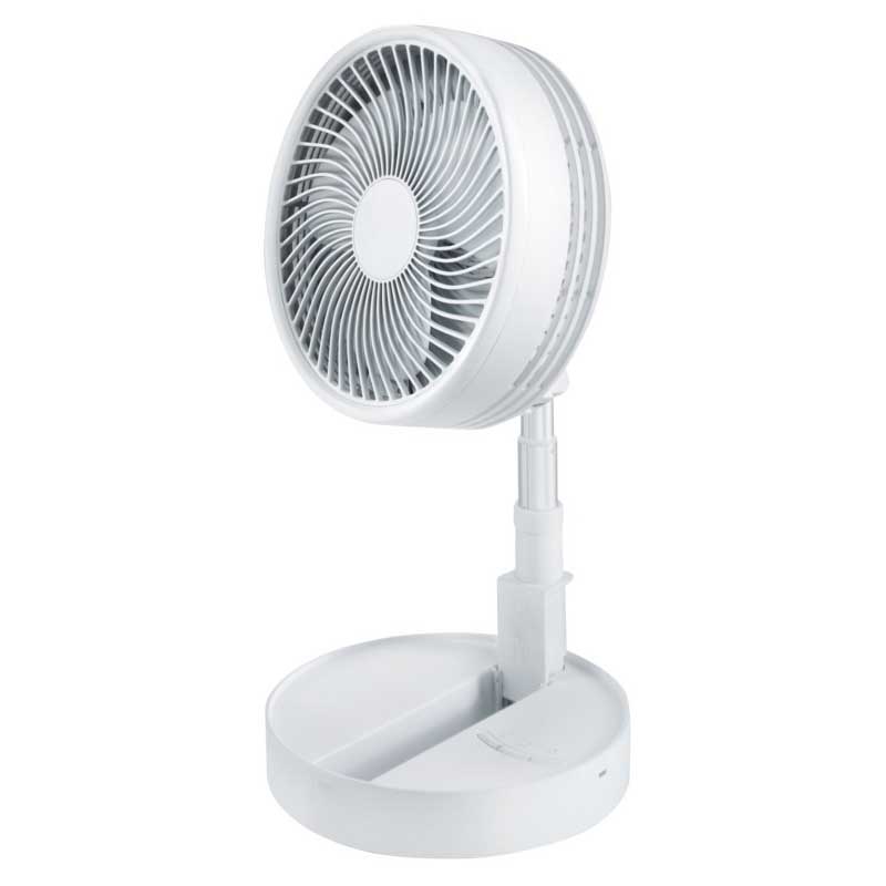MY FOLDAWAY 7039 2-in-1 Rechargeable Floor and Table Fan, 3 V, Plastic Housing Material, White