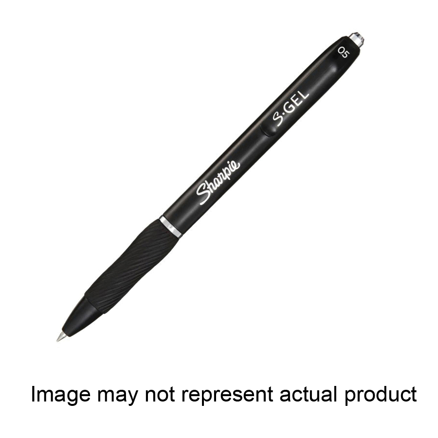 S-Gel 2096156 Pen, Retractable, 0.7 mm Tip, Medium Tip, Black Ink, Gel Ink