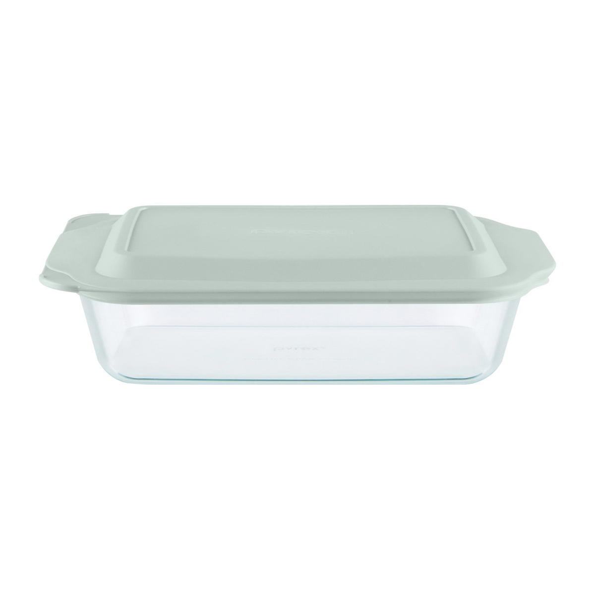 Pyrex 1134584 Baking Dish with Sage Green Lid, 3 qt, Glass, Dishwasher Safe: Yes