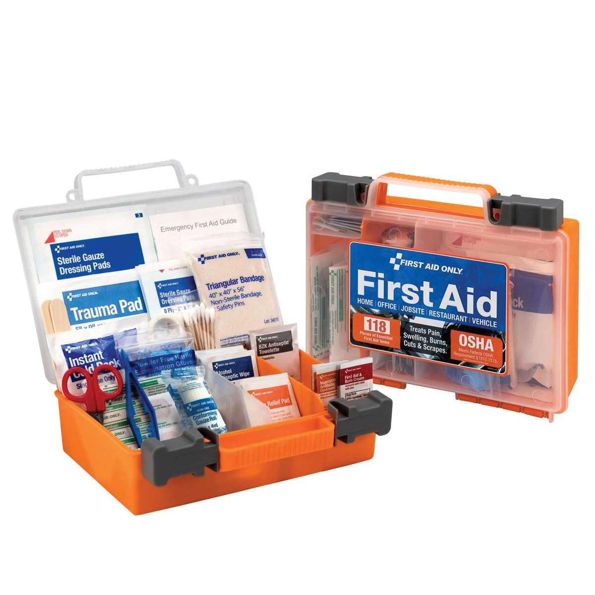 First Aid Only 91063 Portable First Aid Kit, 118-Piece, Plastic