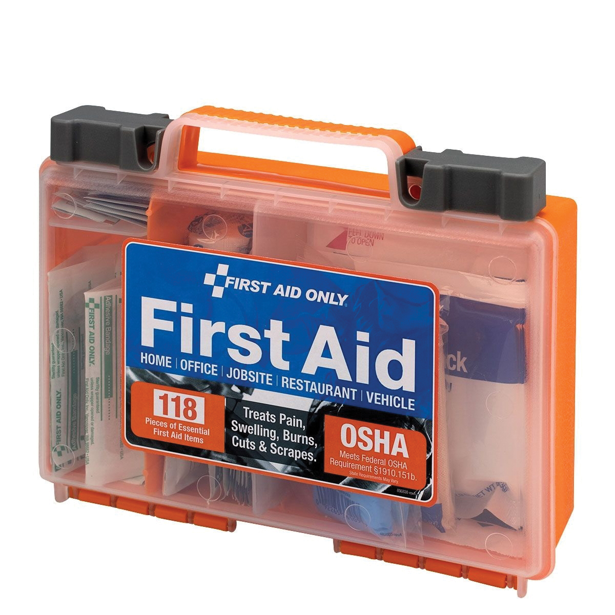 First Aid Only 91063 Portable First Aid Kit, 118-Piece, Plastic