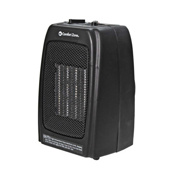 Comfort Zone Energy Save CZ442E Personal Ceramic Heater, 12.5 A, 120 V, 750, 1500 W, 5120 Btu Heating, 3-Heat Setting