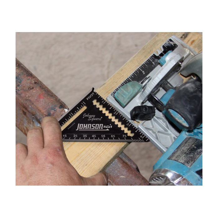 Johnny Square Rafter Speed Square, Johnson, 1/8 in Graduation, Aluminum, 4-1/2 in L - 2