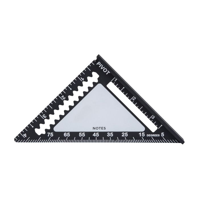Johnny Square Rafter Speed Square, Johnson, 1/8 in Graduation, Aluminum, 4-1/2 in L - 3