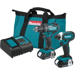 Makita CT225SYX Combination Tool Kit, Battery Included, 1.5 Ah, 18 V, Lithium-Ion, 2-Tools